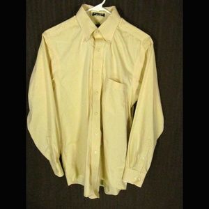Izod Men's Shirt Size 15 32/33 Yellow Long Sleeves